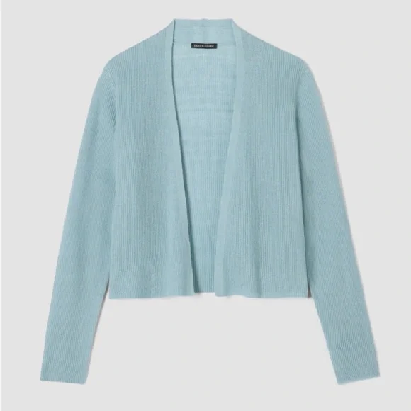 Eileen Fisher Organic Linen Cotton Cropped Cardigan - Picture 6 of 8